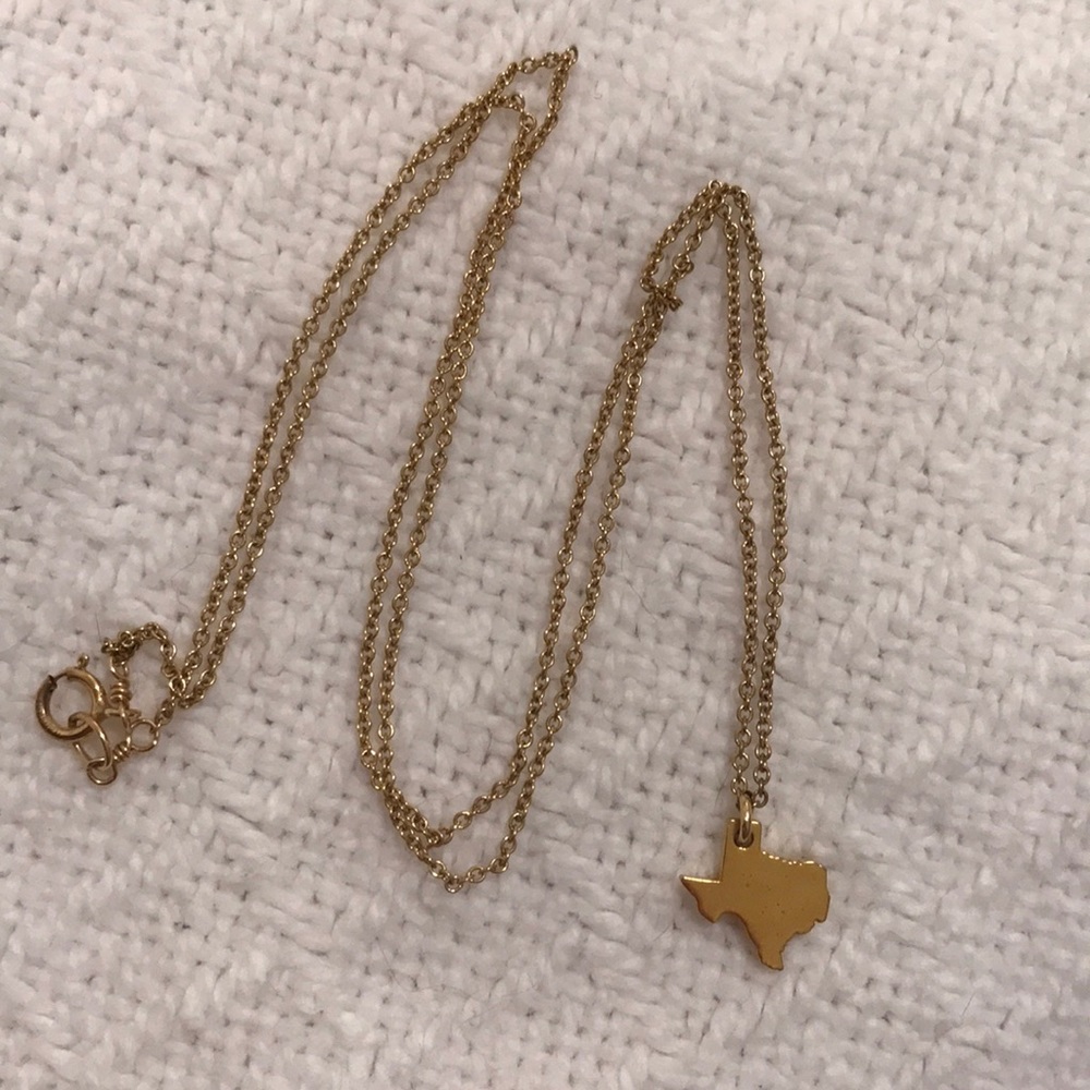 Texas Gold Dog Earred Necklace ✨